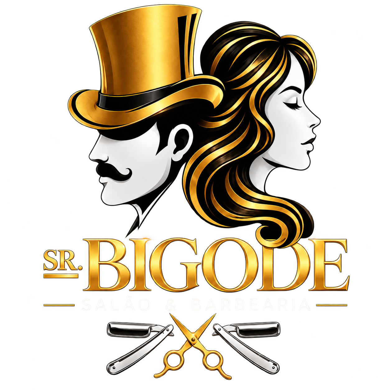 Logótipo SR. BIGODE · Barbearia e Salão
